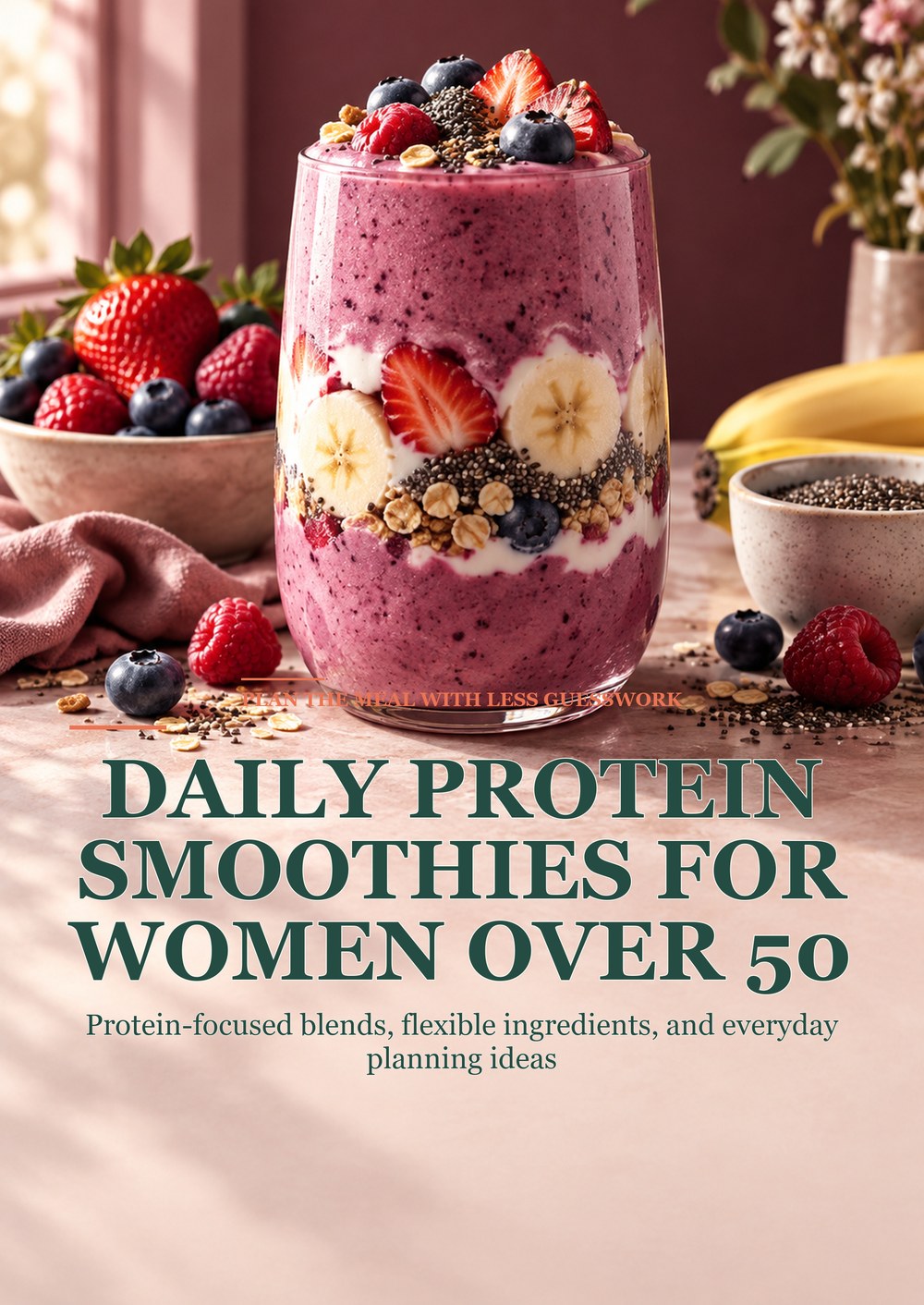 DAILY PROTEIN SMOOTHIES FOR WOMEN OVER 50 Protein-focused blends, flexible ingredients, and everyday planning ideas PLAN THE MEAL WITH LESS GUESSWORK cover