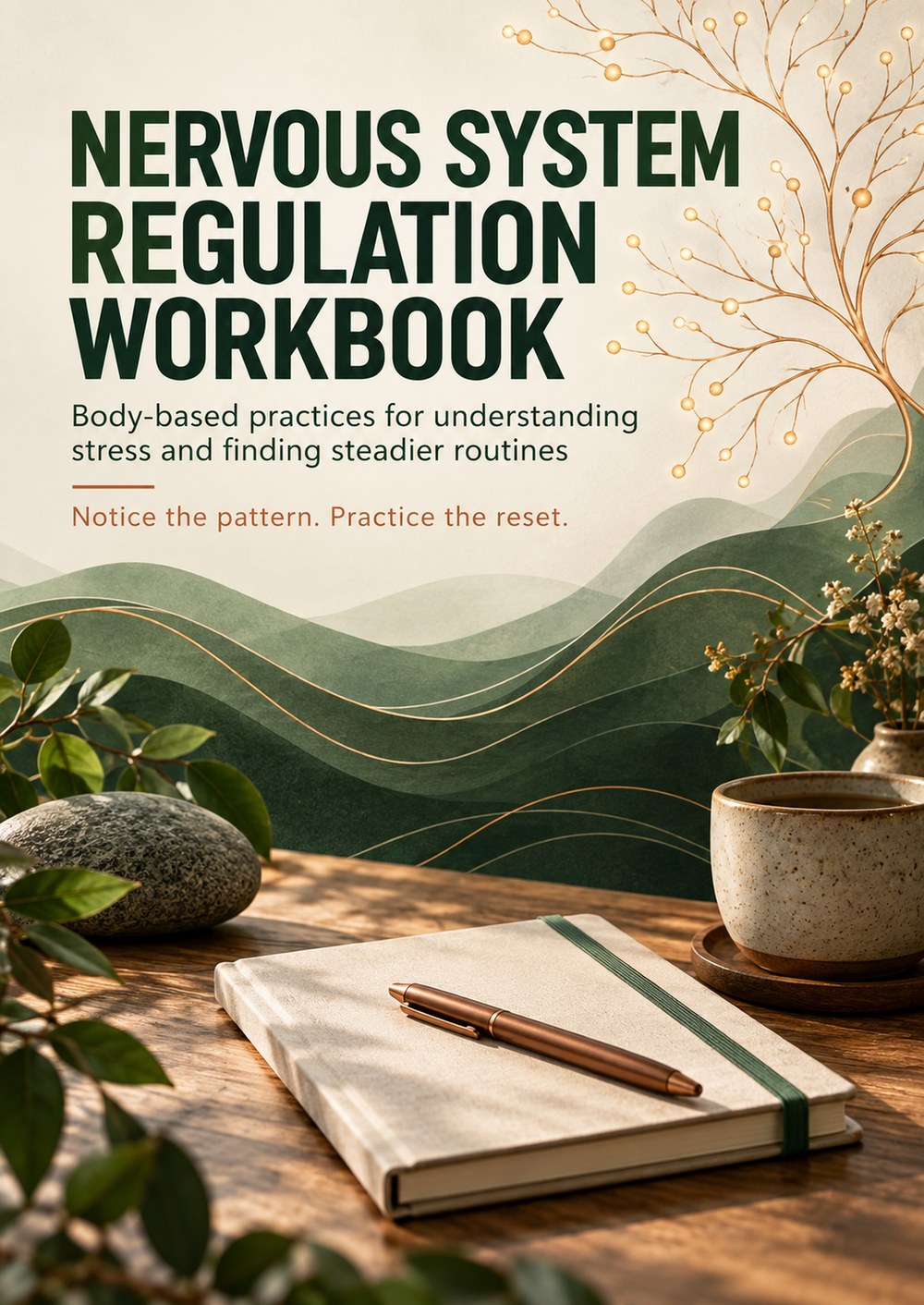 NERVOUS SYSTEM REGULATION WORKBOOK Body-based practices for understanding stress and finding steadier routines NOTICE THE PATTERN. PRACTICE THE RESET. cover