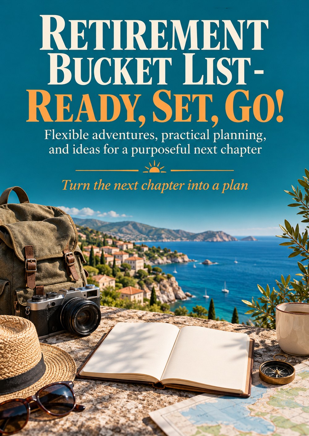 RETIREMENT BUCKET LIST - READY, SET, GO! Flexible adventures, practical planning, and ideas for a purposeful next chapter TURN THE NEXT CHAPTER INTO A PLAN cover