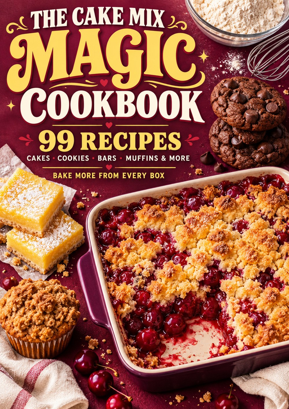 The Cake Mix Magic Cookbook 99 Recipes Cakes • Cookies • Bars • Muffins & More Bake More From Every Box cover