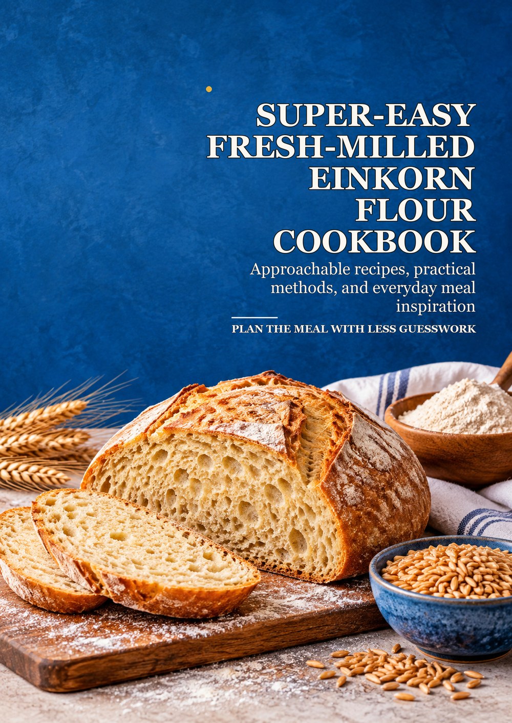 SUPER-EASY FRESH-MILLED EINKORN FLOUR COOKBOOK Approachable recipes, practical methods, and everyday meal inspiration PLAN THE MEAL WITH LESS GUESSWORK cover