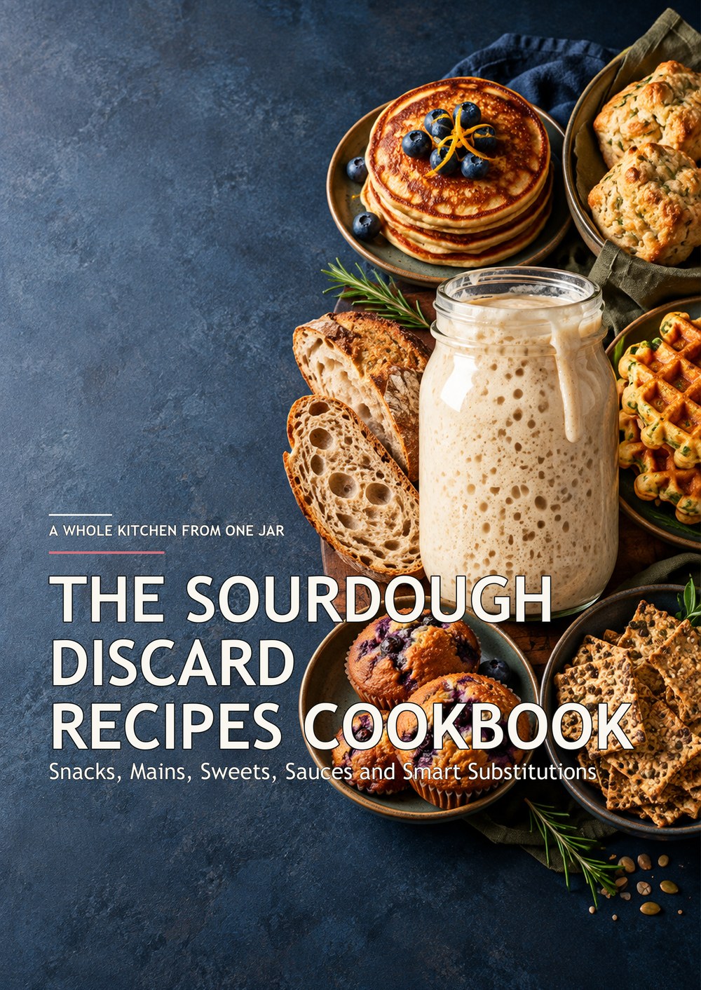 THE SOURDOUGH DISCARD RECIPES COOKBOOK Snacks, Mains, Sweets, Sauces and Smart Substitutions A WHOLE KITCHEN FROM ONE JAR cover