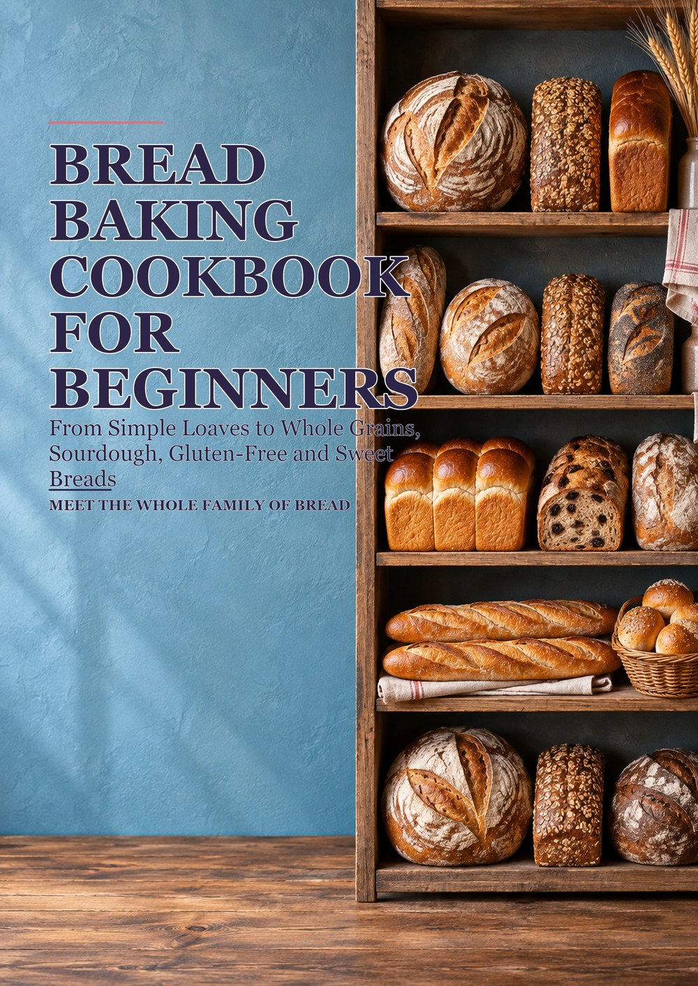 BREAD BAKING COOKBOOK FOR BEGINNERS From Simple Loaves to Whole Grains, Sourdough, Gluten-Free and Sweet Breads MEET THE WHOLE FAMILY OF BREAD cover