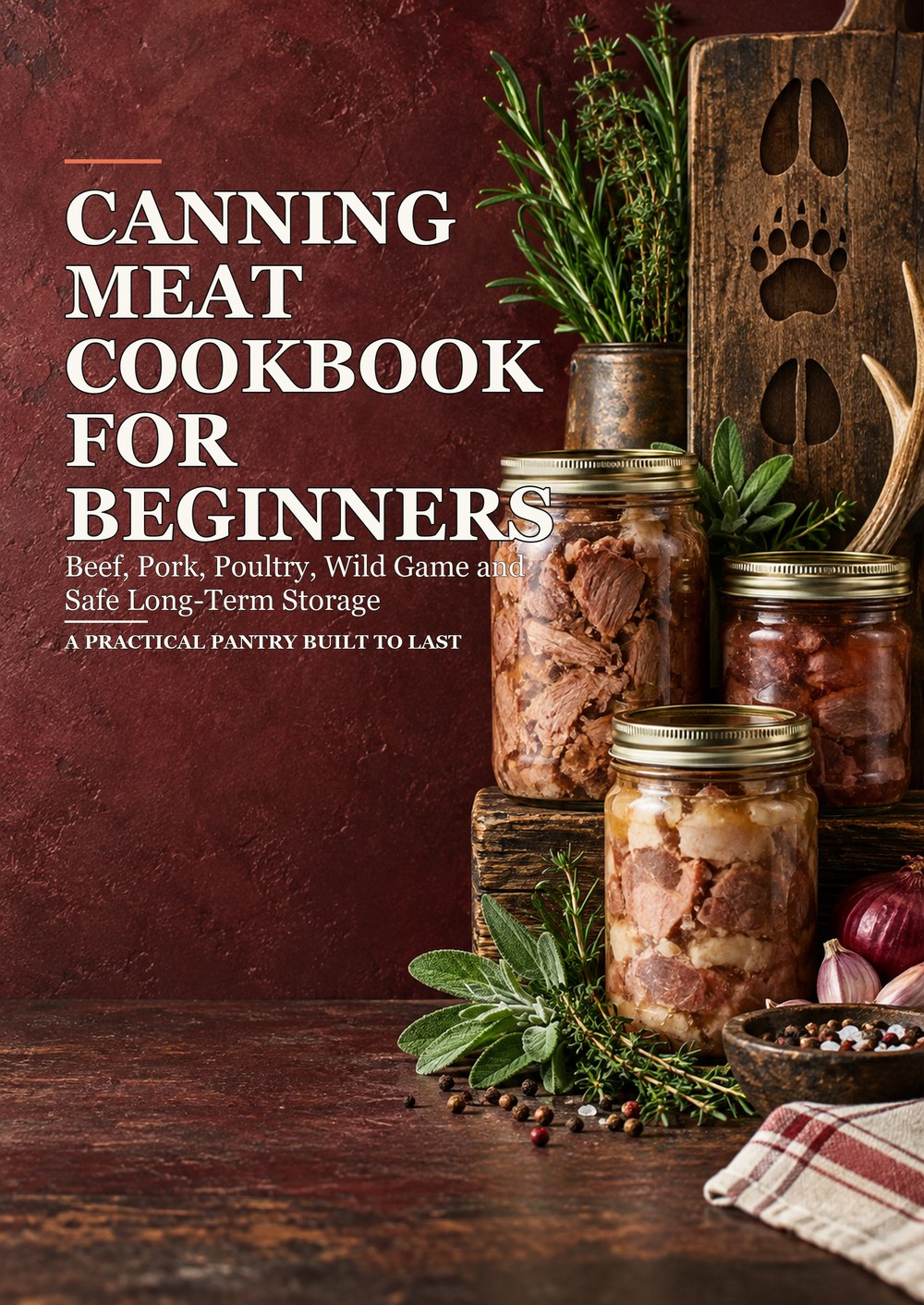 CANNING MEAT COOKBOOK FOR BEGINNERS Beef, Pork, Poultry, Wild Game and Safe Long-Term Storage A PRACTICAL PANTRY BUILT TO LAST cover