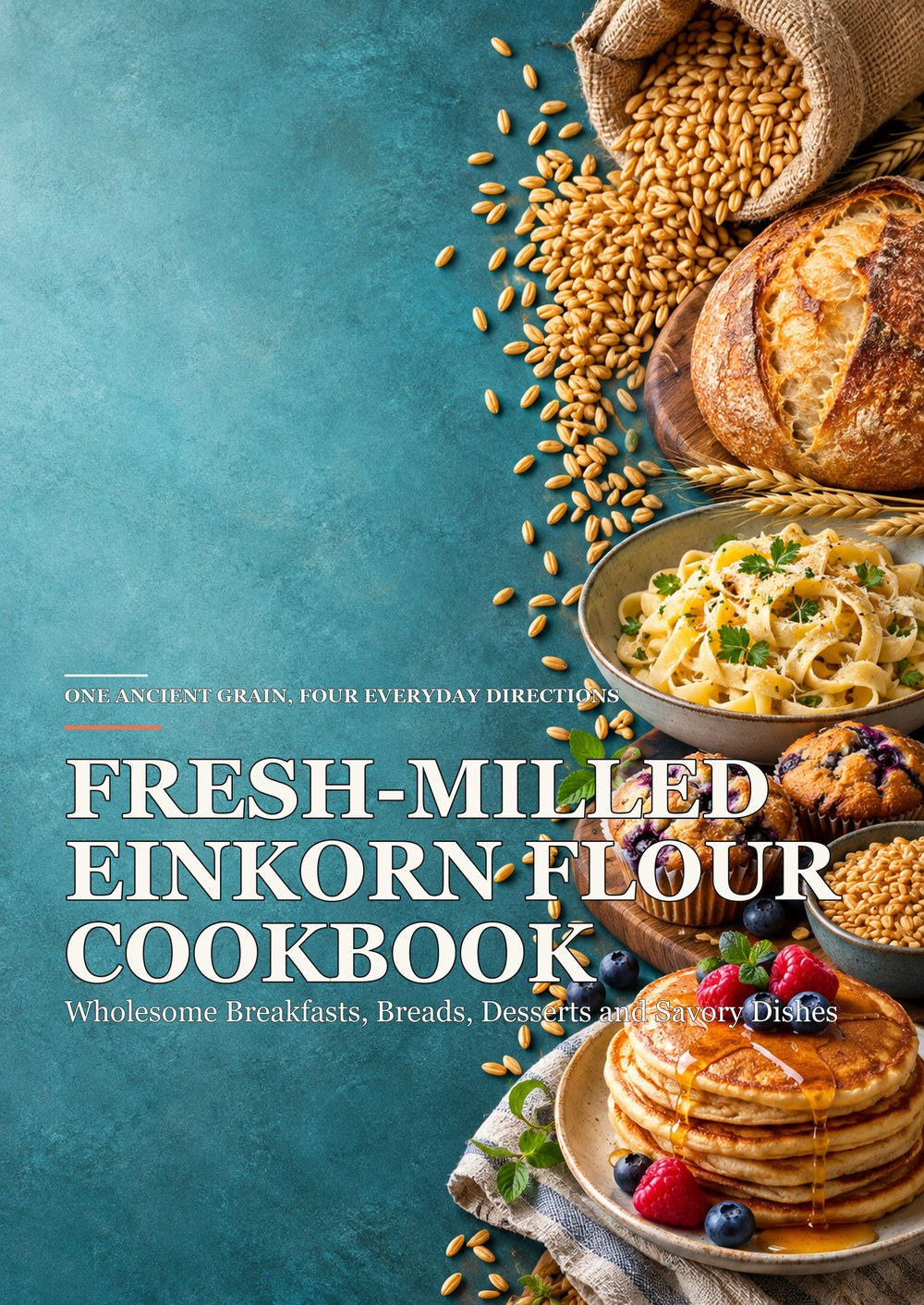 FRESH-MILLED EINKORN FLOUR COOKBOOK Wholesome Breakfasts, Breads, Desserts and Savory Dishes ONE ANCIENT GRAIN, FOUR EVERYDAY DIRECTIONS cover