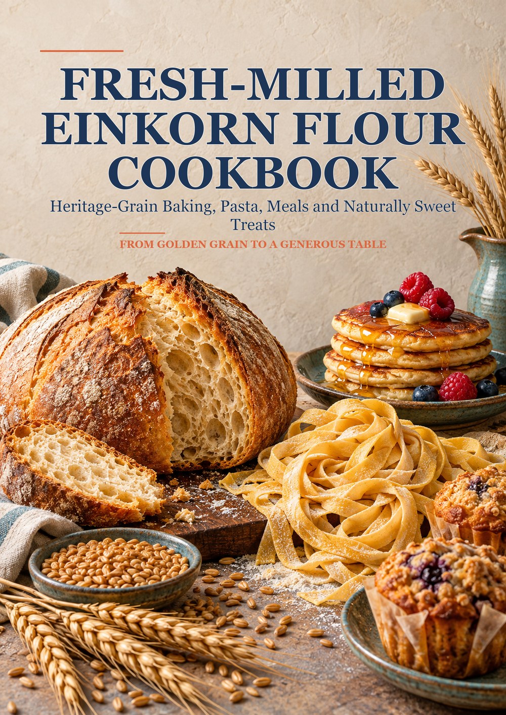 FRESH-MILLED EINKORN FLOUR COOKBOOK Heritage-Grain Baking, Pasta, Meals and Naturally Sweet Treats FROM GOLDEN GRAIN TO A GENEROUS TABLE cover
