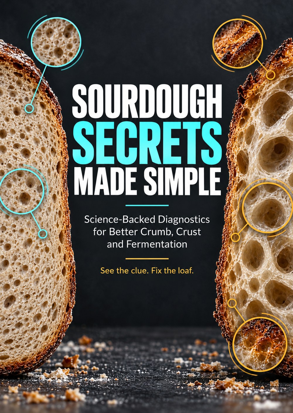 SOURDOUGH SECRETS MADE SIMPLE Science-Backed Diagnostics for Better Crumb, Crust and Fermentation SEE THE CLUE. FIX THE LOAF. cover