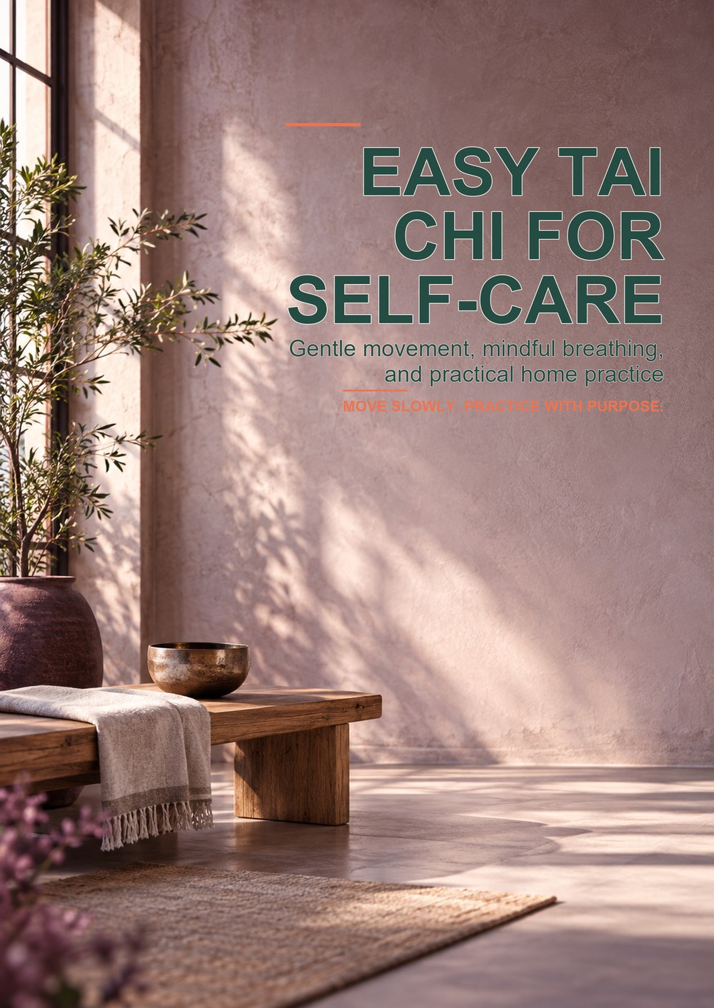 EASY TAI CHI FOR SELF-CARE Gentle movement, mindful breathing, and practical home practice MOVE SLOWLY. PRACTICE WITH PURPOSE. cover