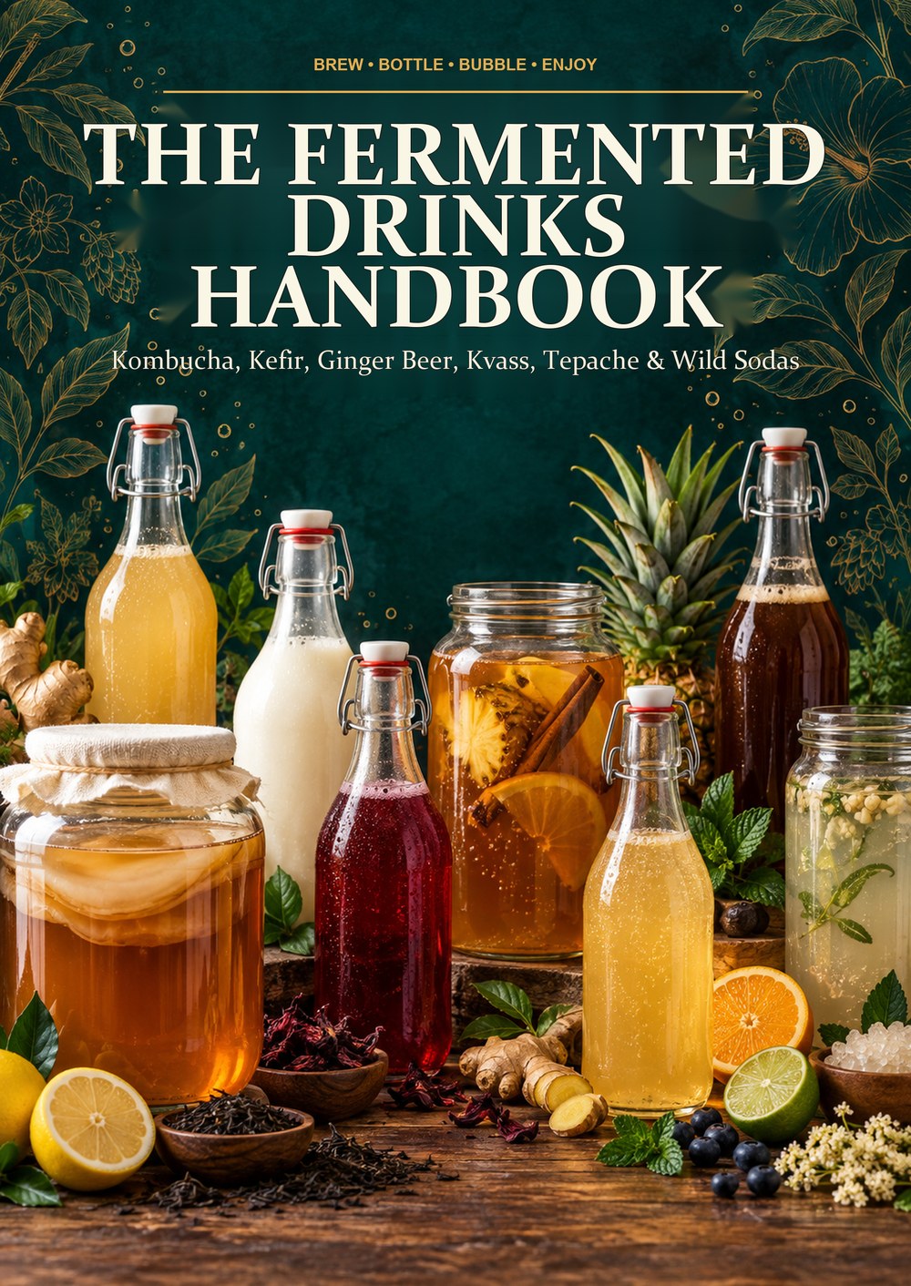 THE FERMENTED DRINKS HANDBOOK Kombucha, Kefir, Ginger Beer, Kvass, Tepache & Wild Sodas BREW • BOTTLE • BUBBLE • ENJOY cover