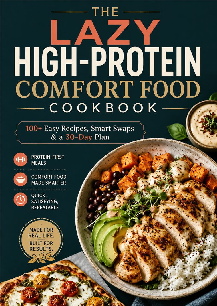 The Lazy High-Protein Comfort Food Cookbook cover